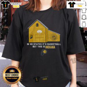 Official Indiana Pacers Stadium Essentials Ladies Tee showcasing team colors and logo, perfect for fans in all 49 states.