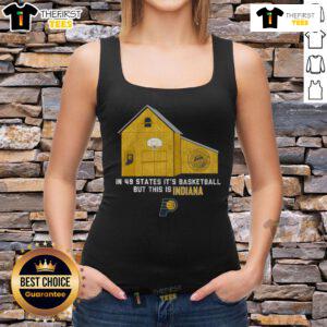 Official Indiana Pacers Stadium Essentials tank top featuring vibrant team colors for fans in 49 states.