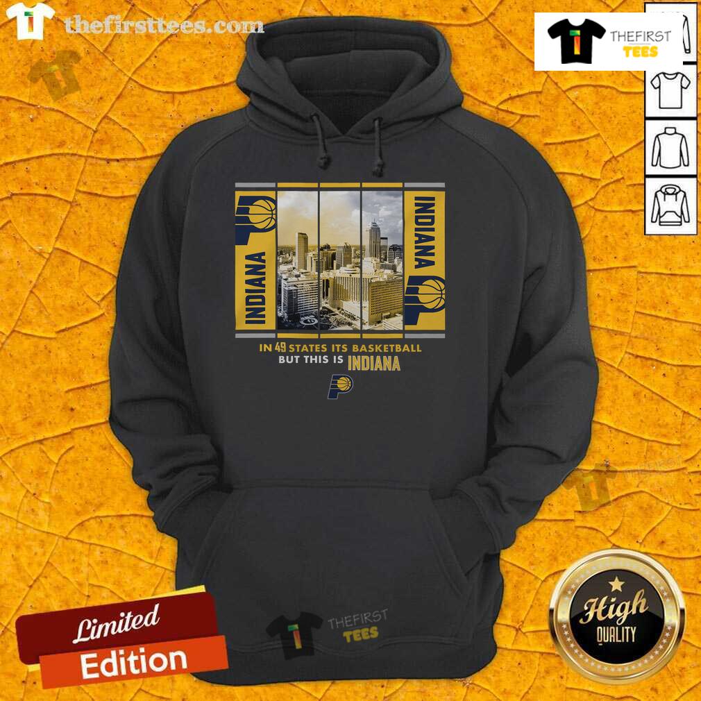Official Indiana Pacers Stadium Essentials Skyline Boxout Hoodie in blue, featuring logo and stylish design for fans.