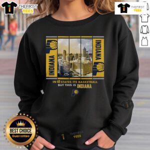 Official Indiana Pacers Stadium Essentials Skyline Boxout Sweatshirt featuring team colors and logo, perfect for fans.