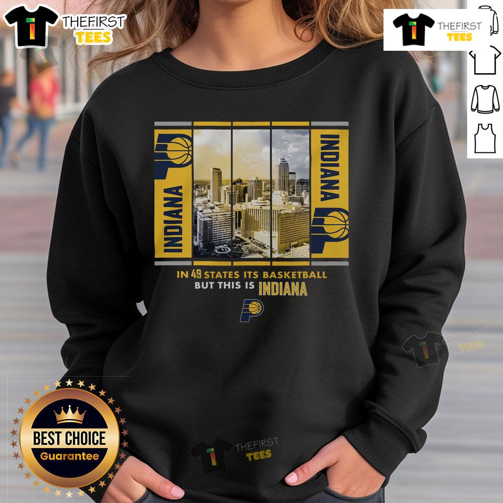 Official Indiana Pacers Stadium Essentials Skyline Boxout Sweatshirt featuring team colors and logo, perfect for fans.
