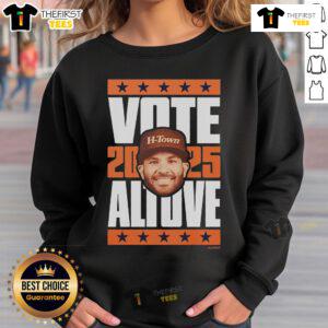 Official Jose Altuve 2025 Vote sweatshirt featuring bold graphics and a comfortable fit for fans and supporters.