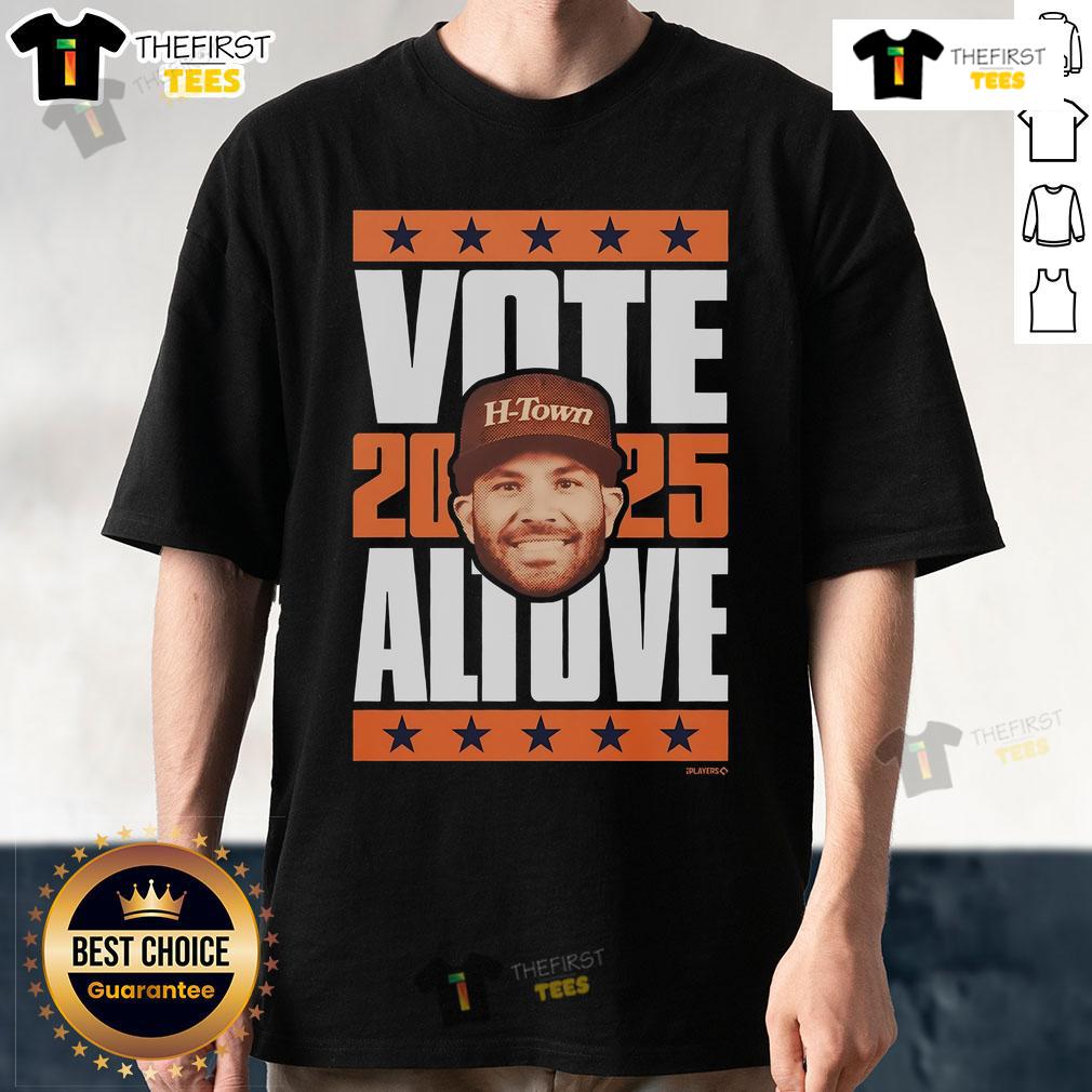 Official Jose Altuve 2025 Vote T-Shirt featuring bold graphics and a stylish design for baseball fans.