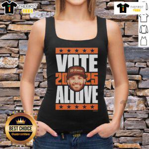 Official Jose Altuve 2025 Vote Tank Top featuring vibrant graphics, perfect for baseball fans supporting their favorite player.