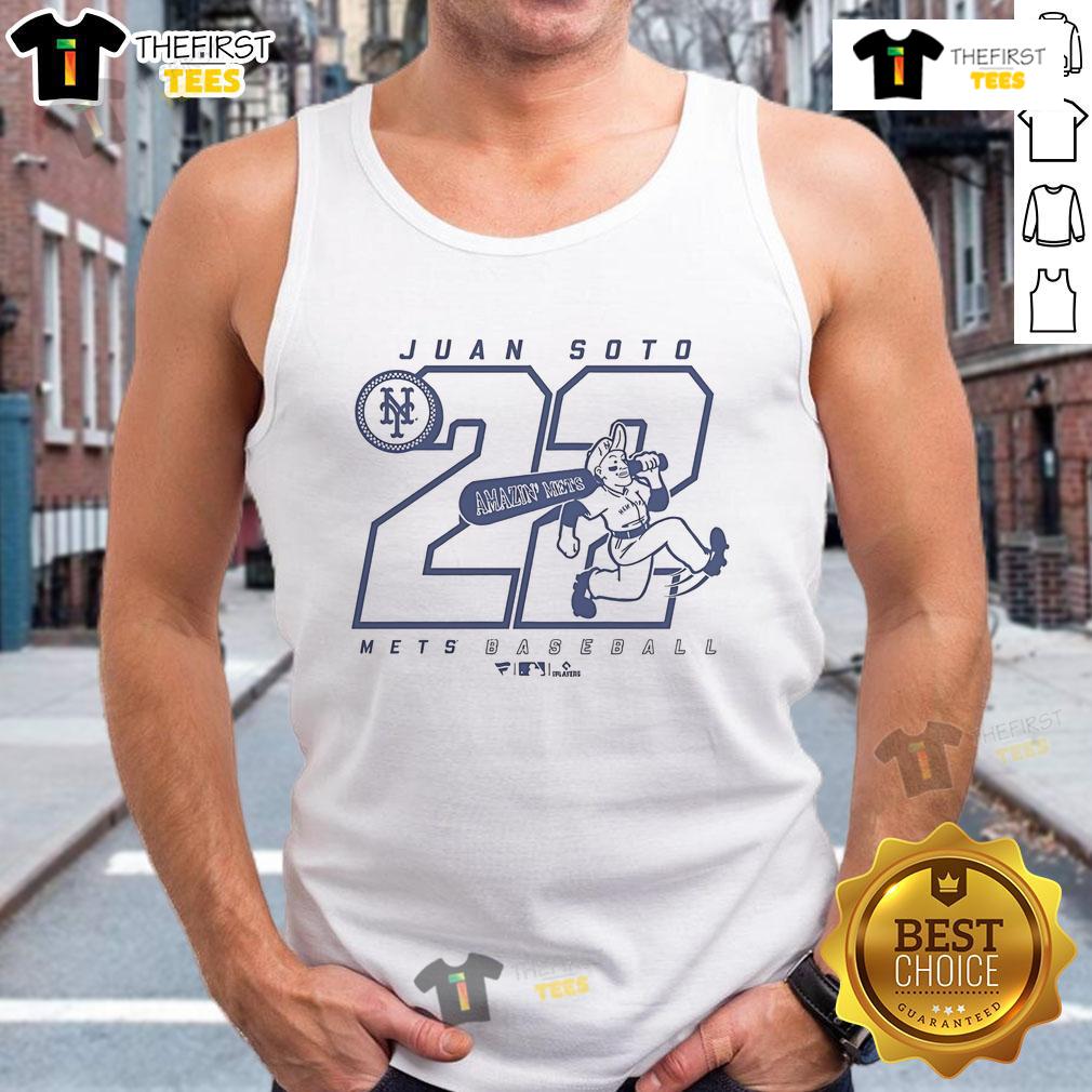 Official Juan Soto 22 New York Mets Amazin' Mets tank top showcasing team spirit and style for fans.