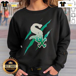 Official Jurassic World Rebirth Chicago White Sox logo sweatshirt featuring vibrant graphics and comfortable design.