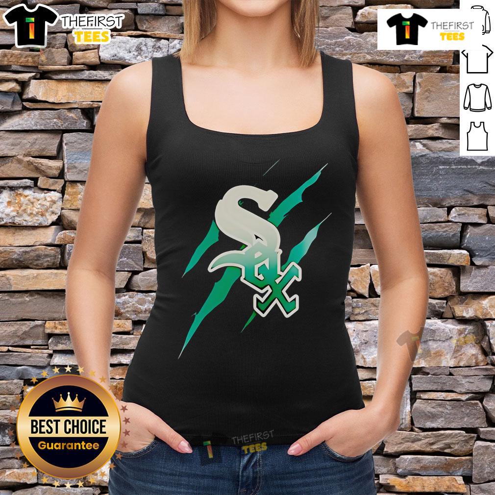 Official Jurassic World Rebirth Chicago White Sox logo tank top featuring a vibrant design and iconic team colors.