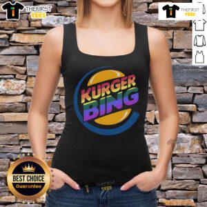 Official Kurger Bing LGBTQ logo tank top featuring vibrant colors and inclusive design, perfect for pride events.