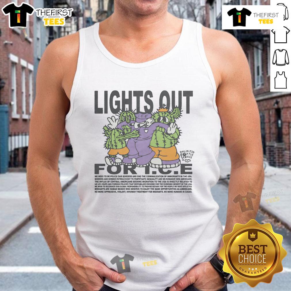 Official Lights Out for ICE Tank Top featuring bold graphics and a stylish design for summer wear.