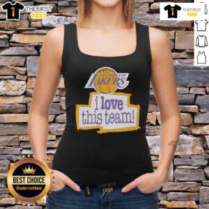 Official Los Angeles Lakers Hardwood Classics I Love This Team tank top showcasing team pride and style.