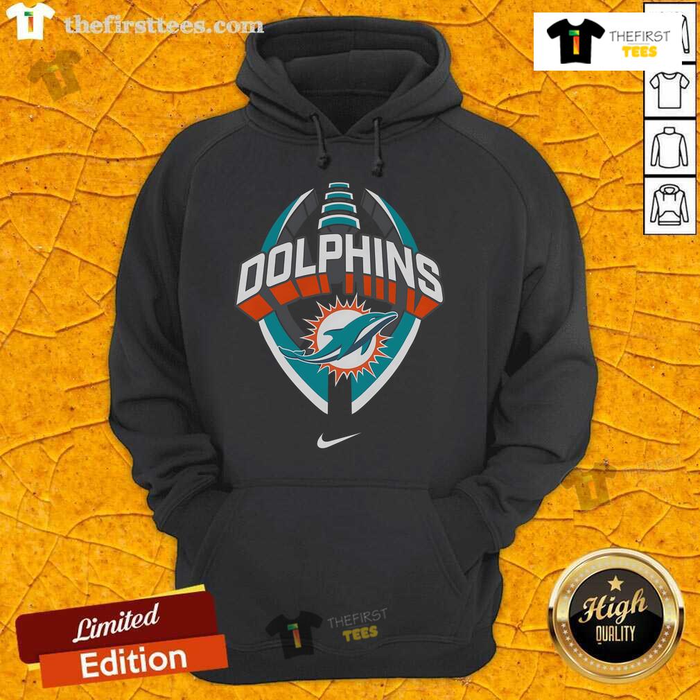 Official Miami Dolphins Nike Icon Legend Hoodie in teal with logo, perfect for fans and game day attire.