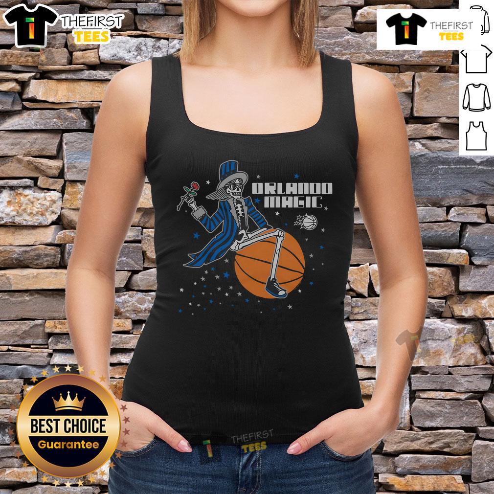 Official NBA x Grateful Dead x Magic tank top featuring vibrant graphics and a stylish design for fans and collectors.