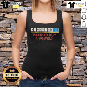 Alt Text: Official Neck Deep Need to Buy a Vowel Tank Top featuring a stylish design perfect for fans of the band.