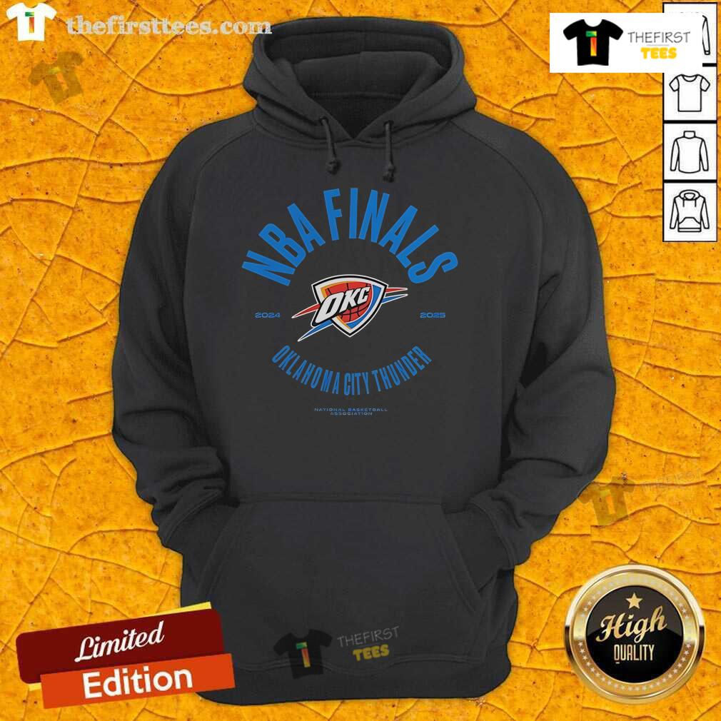 Official Oklahoma City Thunder 2025 NBA Finals Charging Foul Hoodie featuring team logo and vibrant design.