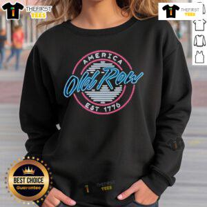 Official Old Row USA Neon Circle Logo Sweatshirt featuring vibrant neon colors and stylish design for casual wear.