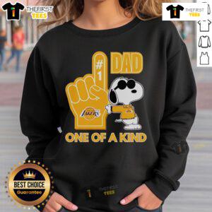 Alt Text: Official Snoopy Los Angeles Lakers 1 DAD sweatshirt featuring unique design and vibrant team colors.