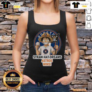 Original Houston Astros Monkey D. Luffy Straw Hat Dreams Wins tank top featuring vibrant graphics and team colors.
