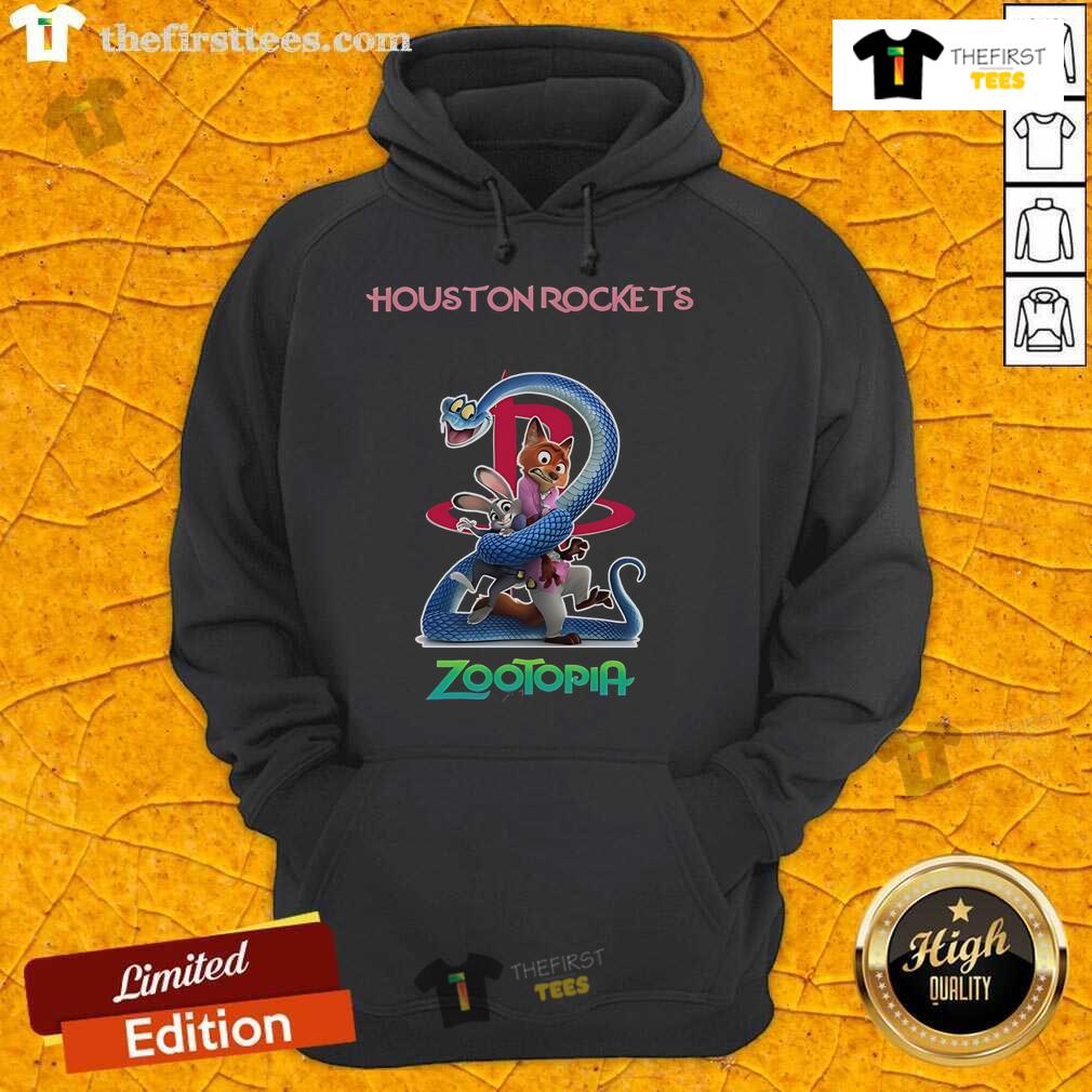 Alt Text: Original Houston Rockets Zootopia 2 Hoodie featuring vibrant graphics and team logo, perfect for fans and collectors.