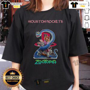 Original Houston Rockets Zootopia 2 Ladies Tee featuring vibrant graphics and a stylish fit for fans.