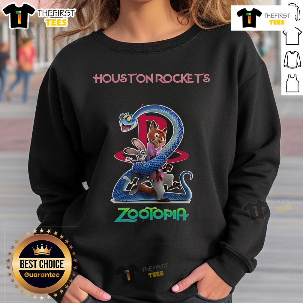 Original Houston Rockets Zootopia 2 Sweatshirt featuring vibrant graphics and cozy design, perfect for fans and collectors.