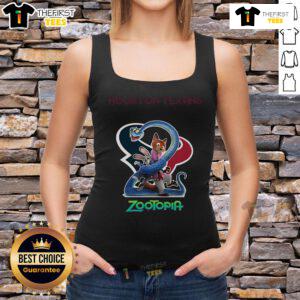 Original Houston Texans Zootopia 2 tank top featuring vibrant graphics and team colors, perfect for game day attire.