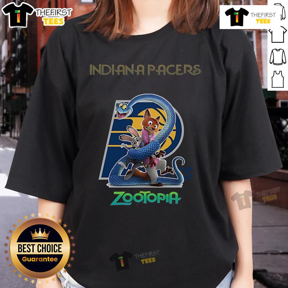 Original Indiana Pacers Zootopia 2 Ladies Tee featuring vibrant graphics and comfortable fit for stylish fans.