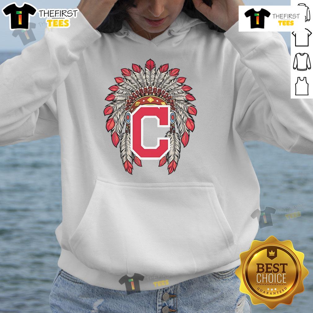 Premium Cleveland Guardians Native American logo hoodie featuring vibrant colors and comfortable design.