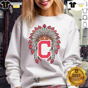 Premium Cleveland Guardians Native American logo sweatshirt featuring vibrant colors and soft fabric for ultimate comfort.