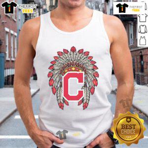 Premium Cleveland Guardians Native American logo tank top featuring vibrant colors and stylish design for fans.
