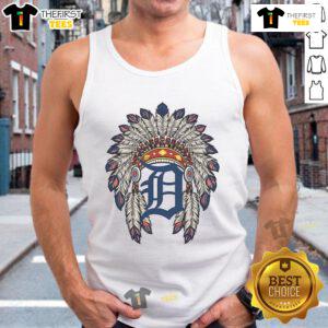 Premium Detroit Tigers Native American logo tank top showcasing vibrant design and comfortable fit for fans.