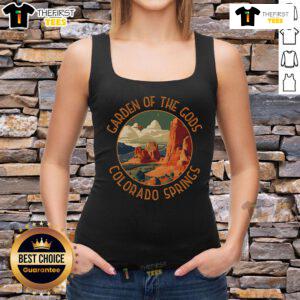 Premium Garden of the Gods Colorado Springs distressed circle tank top featuring a vibrant design and comfortable fit.
