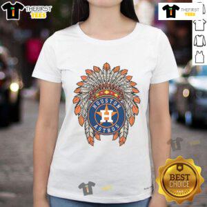 Premium Houston Astros Native American Logo ladies tee in stylish design, perfect for fans of the team and unique fashion.