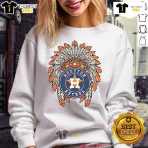 Premium Houston Astros Native American logo sweatshirt featuring vibrant colors and comfortable fit for fans.