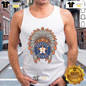 Premium Houston Astros Native American logo tank top featuring bold design and comfortable fit for fans.
