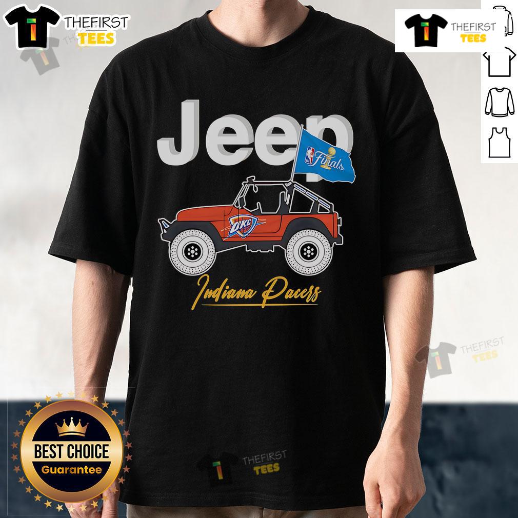 Premium Jeep NBA Finals Oklahoma City Thunder T-Shirt featuring bold team graphics and high-quality fabric for fans.