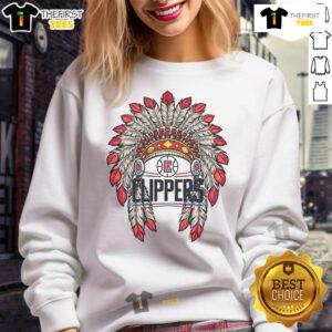 Premium LA Clippers Native American logo sweatshirt featuring a stylish design and vibrant colors for fans.