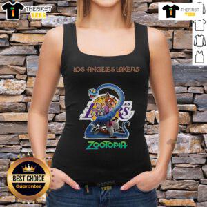 Premium Los Angeles Lakers Zootopia 2 Tank Top featuring vibrant graphics and comfortable fit for fans.