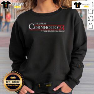 Alt Text: Premium The Great Cornholio 24 T-shirt for Everyone's Bunghole Sweatshirt featuring a fun design and vibrant colors.