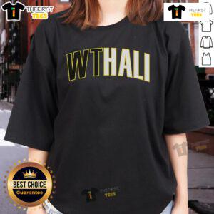 Premium Tyrese Haliburton Indiana Pacers Wthali Text Ladies Tee showcasing stylish design and team spirit for fans.