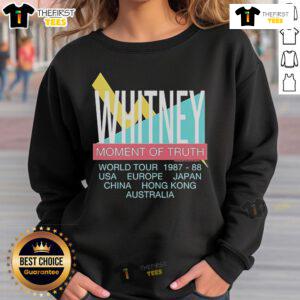 Vintage Premium Whitney Houston Moment of Truth World Tour 1987-88 Sweatshirt featuring iconic design and vibrant colors.