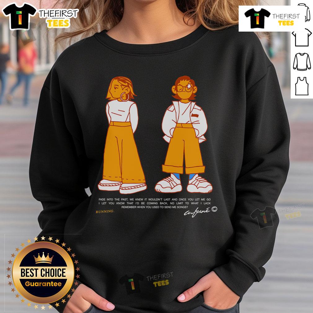 Alt Text: Pretty Cafune Running Fade Into The Past Sweatshirt featuring a stylish design and vibrant colors for casual wear.