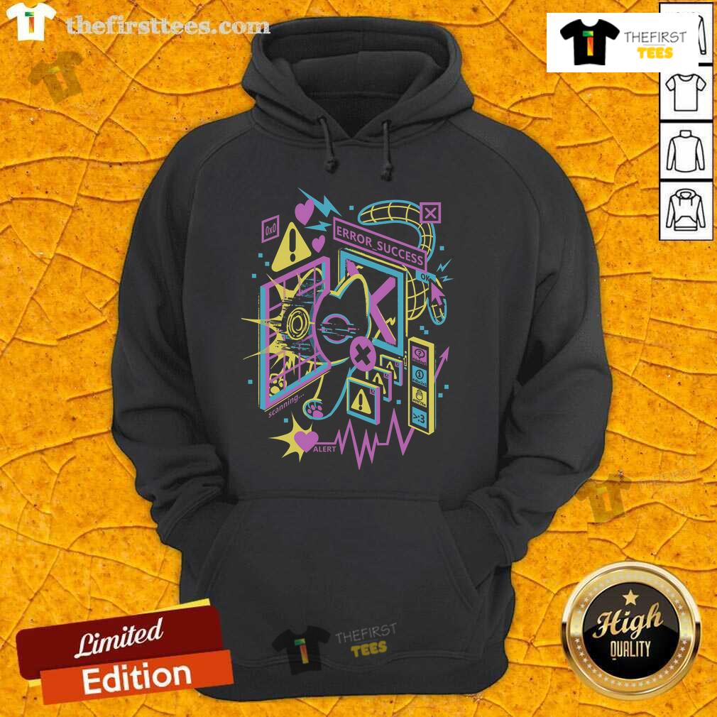 Pretty Cat Scan Error Success Heart Scan Hoodie design featuring a cute cat graphic and vibrant colors.