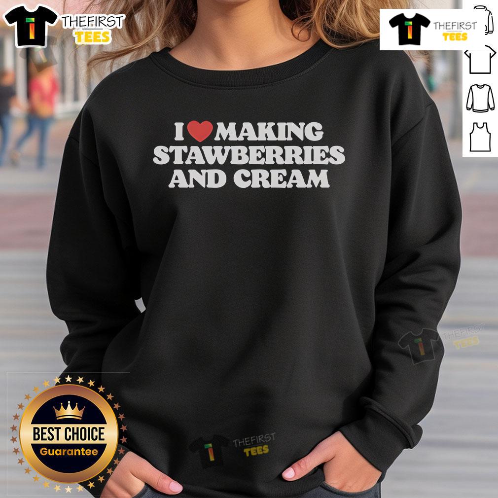 Pretty I Heart Making Strawberries and Cream Sweatshirt in pastel colors, perfect for casual summer outfits.