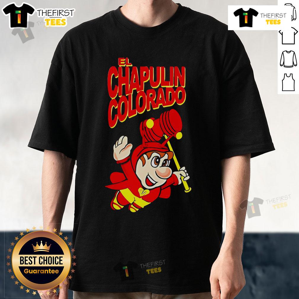 Top El Chapulin Colorado El Chavo logo T-Shirt featuring colorful design and iconic character graphics.