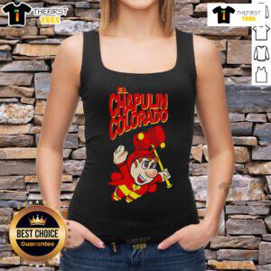 Top El Chapulin Colorado El Chavo logo tank top featuring vibrant colors and iconic cartoon design for fans.