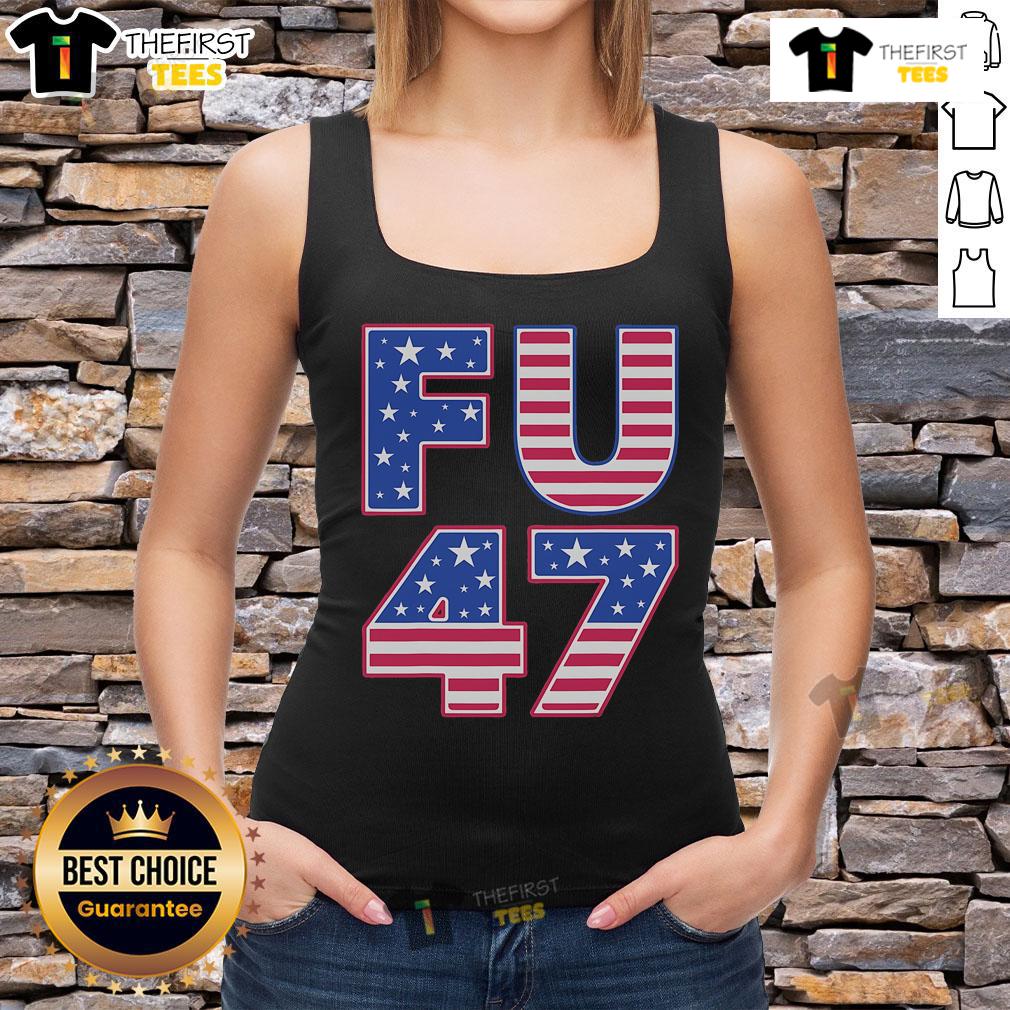 Top FU 47 Anti-Trump Tank Top featuring bold graphics, perfect for expressing political views in style.