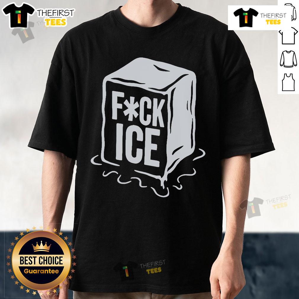 Top Fck Ice Print T-Shirt featuring a bold graphic design on a stylish black tee, perfect for casual wear.