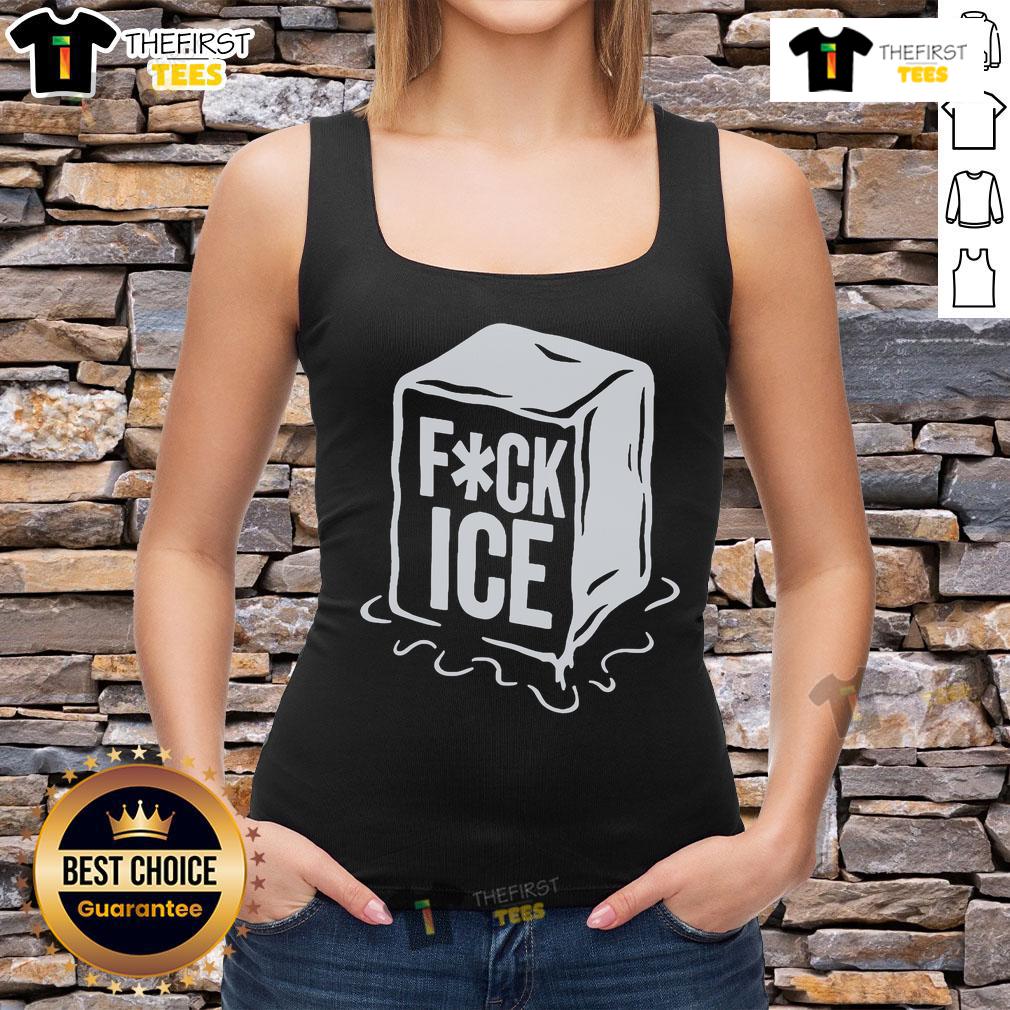 Stylish Top-Fck-ICE-Print-Tank-Top featuring bold graphic design, perfect for casual summer outfits and fashion-forward looks.