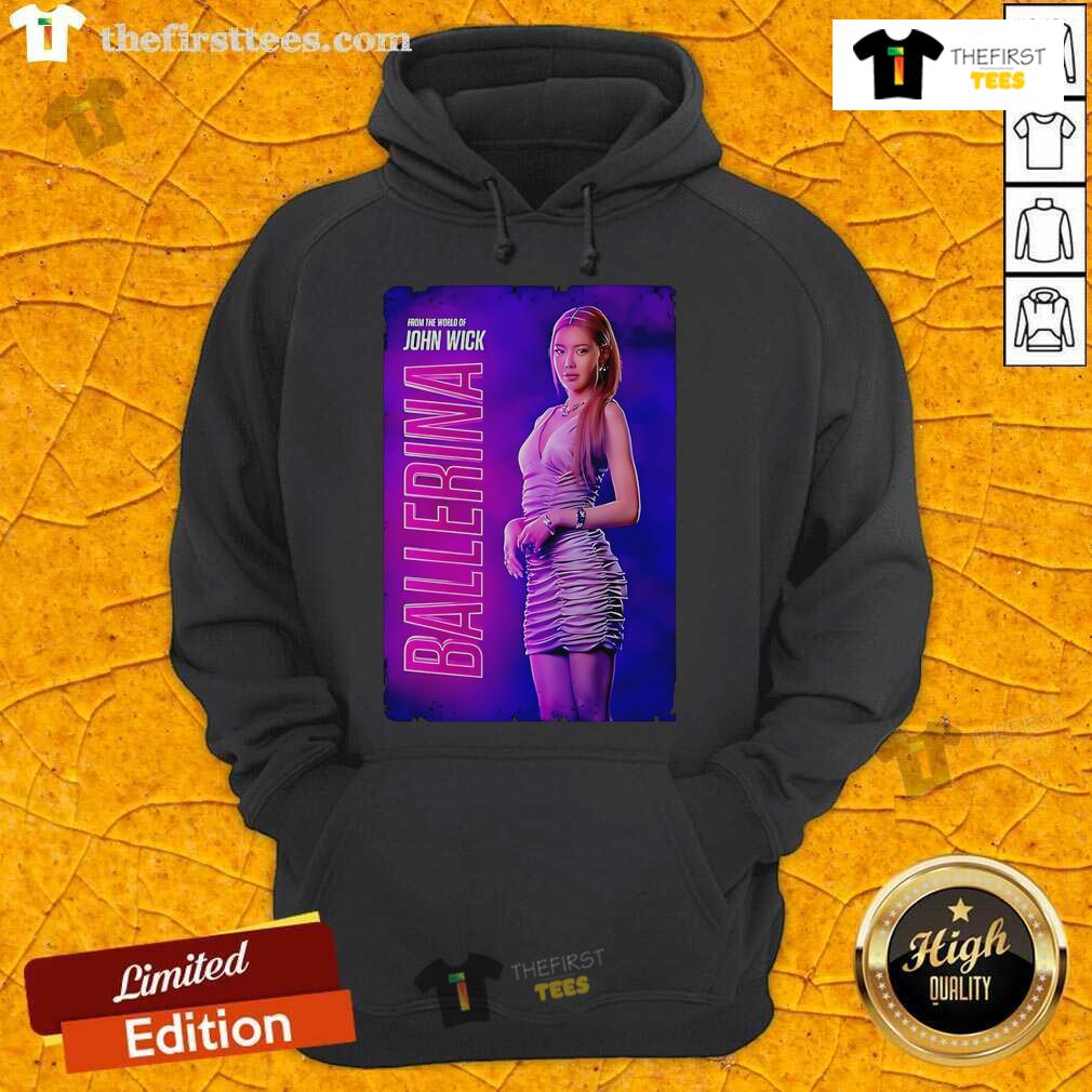 Stylish John Wick Ballerina hoodie featuring bold graphics, perfect for fans of the action-packed franchise.