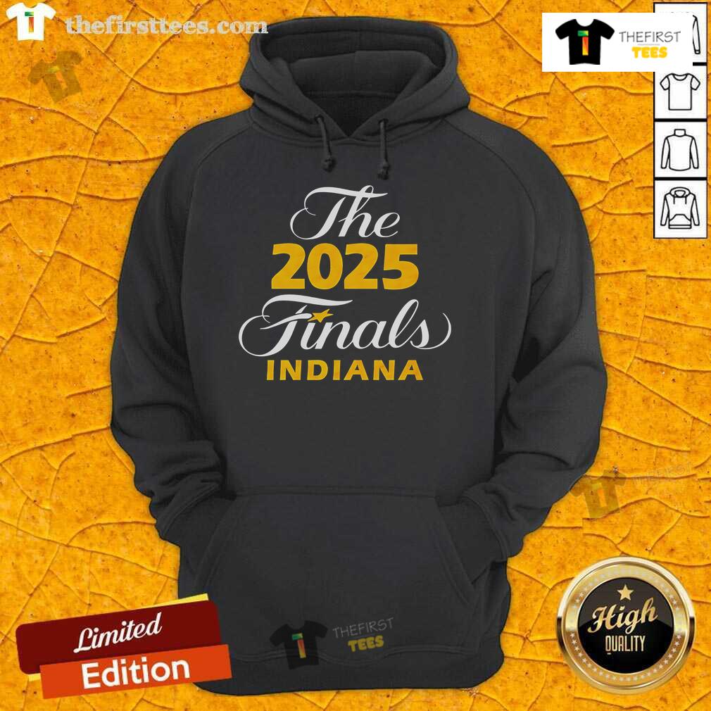 2025 Finals Indiana hoodie featuring team colors and logo, perfect for fans celebrating basketball championship season.